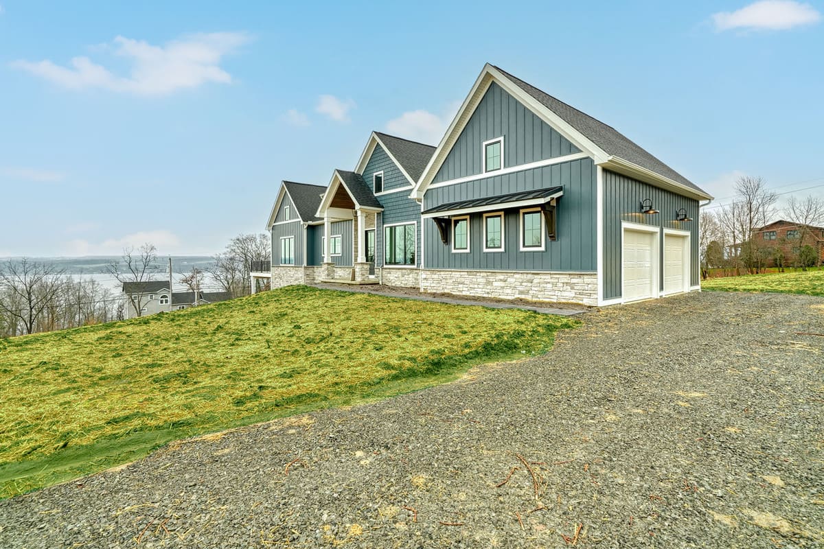 Luxury custom home exterior near Rochester, NY by Gerber Homes